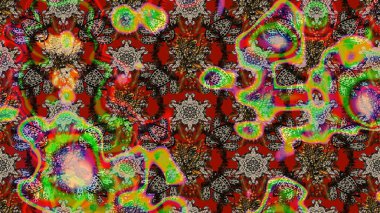 Küçük çiçekteki sevimli çiçek deseni. Kahverengi ve kırmızı renkte çiçekler.