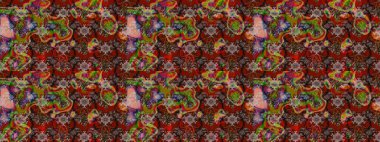 Elle çizilmiş sonbahar çiçeği deseni. Renkli kahverengi ve kırmızı çizim kalıpları. Doodle tarzı. Tekstil ve kapak tasarımı için mükemmel. Kahverengi ve kırmızı renkte çiçekler.