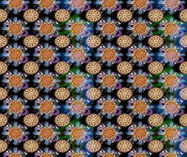 Çiçek deseni. Raster güzel kumaş deseni çiziyor. Renkli Bahar Teması eskiz kalıbı. Düz Çiçek Elementleri Tasarımı.