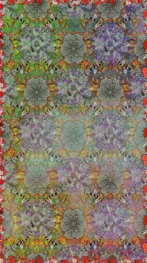 Kabile sanatı boho baskısı, klasik çiçek arkaplanı. Soyut etnik raster kusursuz desen. Arkaplan dokusu, duvar kağıdı, gri ve nötr renklerde çiçek teması.