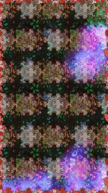 Çiçekli el, pürüzsüz desen çizmiş. Modern gelişim, gri ve kahverengi raster arka plan duvar kağıdı çizimi, klasik çizgiler, desenli desenli çiçekler, çiçekli süsler..