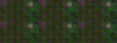 Vadinin yeşil ve gri renkli çiçekleri. Çiçekler. Soyut etnik raster çizim kalıbı.