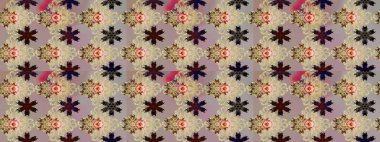 Eskiz geçmişi. Miles Fleur, süslü püslü bir süs. Raster illüstrasyonu. Kumaş, tekstil, duvar kağıdı baskısı için. Eski usul. Tomurcukları papatya çiçekleri olan sevimli bir çiçek deseni..