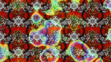 Raster illüstrasyonu. Güzel kumaş deseni. Gri ve kırmızı renklerde. Raster illüstrasyonunda çiçek deseni çizimi.