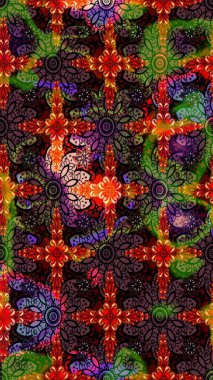 Sevimli çiçek raster deseni. Renkli Bahar Teması eskiz kalıbı. Siyah ve kahverengi renkte çiçekler. Düz Çiçek Elementleri Tasarımı.