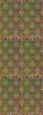 Tatil havası. Nazik romantik baskı. Raster dikişsiz şirin çiçek deseni. Kahverengi ve yeşil renkli çiçekler. Bahar mevsimi.