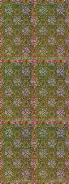 Tatil havası. Nazik romantik baskı. Raster dikişsiz şirin çiçek deseni. Kahverengi ve yeşil renkli çiçekler. Bahar mevsimi.