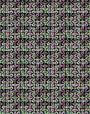 Çiçeksel çizim kalıbının yansıması. Tarafsız ve kahverengi renkli vadilerin çiçekleri.