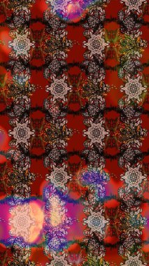 Güzel karalamalı çiçek desenli çizim. Küçük çiçekteki sevimli çiçek deseni. Güzel kumaş deseni. Raster illüstrasyonu.