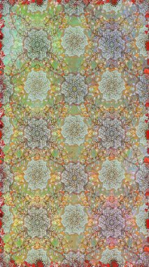 Botanik kusursuz desen. Raster deseni. Suluboya etkisi. Organik elementler.