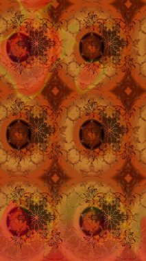 Çiçekli çizim şekli. Düz Çiçek Elementleri Tasarımı. Kahverengi renkli çiçekler. Renkli Bahar Teması çizim şablonu.