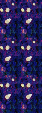 Taslak dekoratif arka plan, çiçek mandala. Mavi ve siyah renklerde. Çiçek. Raster illüstrasyonu.