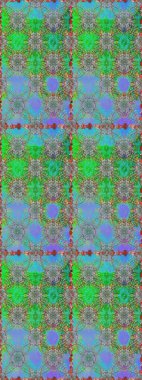 Çiçekli karalama şeklinde Raster çiçek deseni. Yumuşak, bahar çiçekli arka plan. Yeşil ve mavi renkte çiçekler.