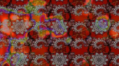 Anti-stres için soyut örnek sayfası. Kahverengi ve kırmızı renklerde. Raster illüstrasyonu.