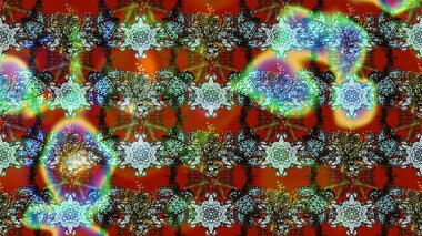 Soyut etnik raster çizim kalıbı. Çiçekler. Vadinin çiçekleri kahverengi ve yeşil renklerde.