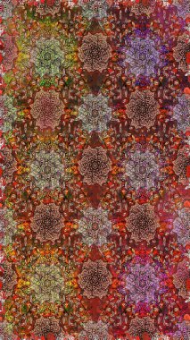 Güzel kumaş deseni. Raster illüstrasyonunda kusursuz çiçek deseni. Düz Çiçek Elementleri Tasarımı. Renkli Bahar Teması Kusursuz Arkaplan.