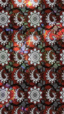 Kullanılabilir Tekstil, tebrik kartı, boyama kitabı, telefon durumda yazdırma için. Raster kına dövme tarzı. Etnik Mandala süsleme. Hint çiçek desenli madalyon desen.