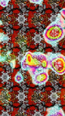 Nazikçe, güzel çiçek arkaplanı. Çiçekli karalama şeklinde Raster çiçek deseni. Gri ve kırmızı renkte çiçekler.