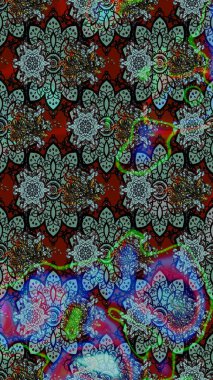 Raster Şirin kumaş deseni. Düz Çiçek Elementleri Tasarımı. Renkli Bahar Teması eskiz kalıbı. Eskiz klasiği.