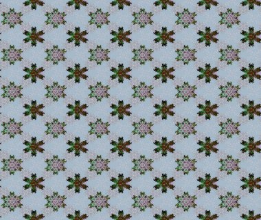 Şirin çiçek elementleri. Mavi renkli çiçekler. Robot resim. Raster illüstrasyonu.