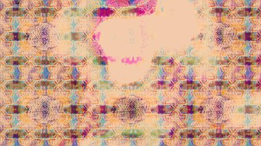 Raster Floral Illustration, Asyalı tekstil. Bej ve nötr renklerdeki etnik çiçeklerle zarif bir eskiz deseni..