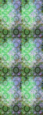 Yeşil ve nötr renklerde altın pürüzsüz desen ve altın elementler. Kusursuz damaske klasik altın desen. Tekrarlayan elementlerle soyut arkaplan oluşturun. Raster illüstrasyonu.