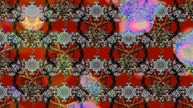 Düz Çiçek Elementleri Tasarımı. Raster illüstrasyonu. Şirin çiçek elementleri. Renkli Bahar Teması eskiz kalıbı. Çizim deseni Modaya uygun kumaş deseni.