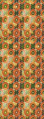 Klasik klasik klasik arka plan. Raster illüstrasyonu. Kahverengi ve turuncu renklerde altın elementlerle kusursuz desen. Geleneksel oryantasyon süsü. Kusursuz klasik raster altın desenli.