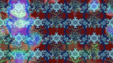 Çiçek izi. Suluboya çizim kalıbı. Suluboya tarzında mavi ve kırmızı renkte çiçekler.