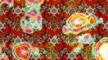 Kahverengi ve kırmızı renkte güzel çiçekler, suluboya desenli, duvar kağıdı, kart ya da kumaş için fayanslı eskizler. Raster..