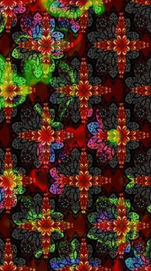 Siyah ve kahverengi renkte çiçekler. Çiçek desenli çizim. Düz Çiçek Elementleri Tasarımı. Renkli Bahar Teması eskiz kalıbı. Asya tekstil tarzında. Raster illüstrasyonu.