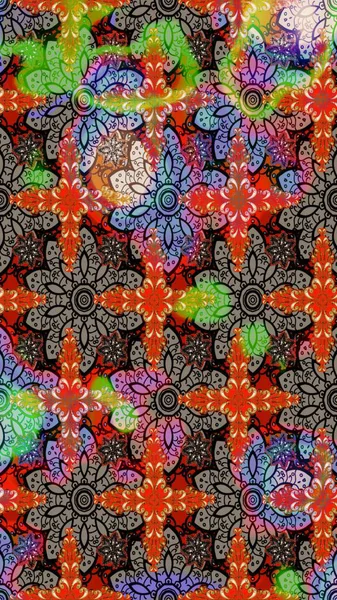 Çiçek. Raster illüstrasyonu. Taslak dekoratif arka plan, çiçek mandala. Kahverengi ve bej renklerde.