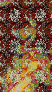 Kahverengi ve gri çiçekli eskiz deseni, suluboya çiçek deseni, sevimli çiçek, duvar kağıdı, kart veya kumaş için fayanslı. Raster - stok.