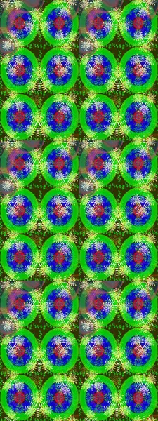 Yeşil renkli çiçekler. Raster illüstrasyonu. El çizimi çiçekli soyut çizim deseni.