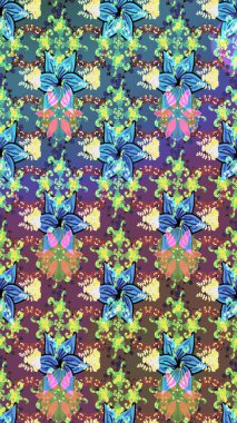 Modaya uygun kumaş deseni. Küçük çiçekteki sevimli çiçek deseni. Raster illüstrasyonu. Tony 'nin kumaş desenini çiz.