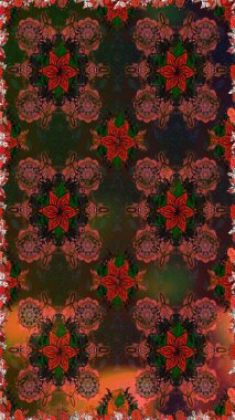 Childish design. On brown and gray backdrop. Raster seamless pattern with hand drawn doodle flowers. Cute floral background for textile, fabric, wrapping, scrapbooking.