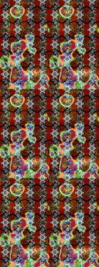 Raster illüstrasyonundaki çiçek desenli çizim. Suluboya tarzında gri ve kahverengi renkte çiçekler.