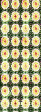 Çizim çiçek deseni duvar kâğıdı olarak kullanılabilir. Raster illüstrasyonu. Yeşil ve nötr renkte çiçekler.