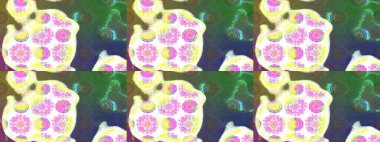 Botanik çizim kalıbı. Raster deseni. Suluboya etkisi. Organik elementler.