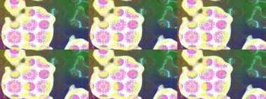 Botanik çizim kalıbı. Raster deseni. Suluboya etkisi. Organik elementler.