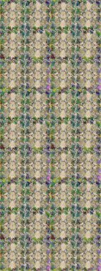 Raster illüstrasyonu. Damask altın soyut çiçek bej ve nötr renklerde pürüzsüz desen. Süsleme.