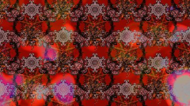 Raster illüstrasyonundaki çiçek desenli çizim. Düz Çiçek Elementleri Tasarımı. Süslü kumaş deseni. Renkli Bahar Teması çizim şablonu.