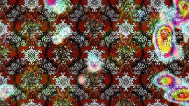 Renkli Bahar Teması eskiz kalıbı. Çiçek deseni. Raster güzel kumaş deseni çiziyor. Düz Çiçek Elementleri Tasarımı.