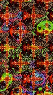 Eskiz arkaplan modeli. Yapraklı çiçekler ve papatya çiçekli siyah ve kahverengi renkler. Raster - stok.