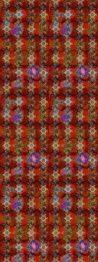 Kahverengi ve kırmızı renkte çiçekler. Çiçekli karalama şeklinde Raster çiçek deseni. Yumuşak, bahar çiçekli arka plan.