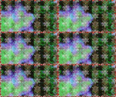 Raster - stok. Yeşil ve gri çiçekli kusursuz desen, suluboya çiçek deseni, sevimli çiçek, duvar kağıdı, kart veya kumaş için fayanslı.