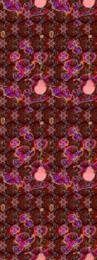 Küçük çiçekteki sevimli çiçek deseni. Kahverengi ve kırmızı renkte çiçekler.