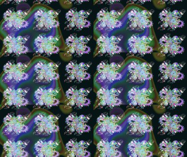 Raster güzel kumaş deseni çiziyor. Renkli Bahar Teması eskiz kalıbı. Düz Çiçek Elementleri Tasarımı. Çiçek deseni.