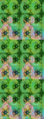 Raster suluboya çiçek deseni, narin çiçekler, yeşil çiçekler, tebrik kartı şablonu. Güzel kumaş deseni.