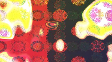 Raster Şirin kumaş deseni. Eskiz klasiği. Düz Çiçek Elementleri Tasarımı. Renkli Bahar Teması çizim şablonu.